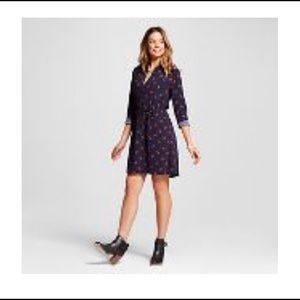 Bird print shirt dress NWOT
